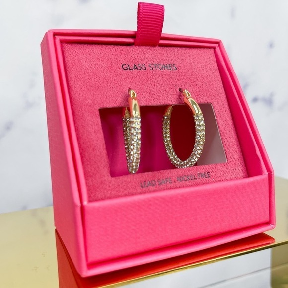 House of Harlow 1960 Jewelry - House of Harlow 1960 | Glass Stone Hoop Earrings